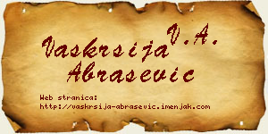 Vaskrsija Abrašević vizit kartica